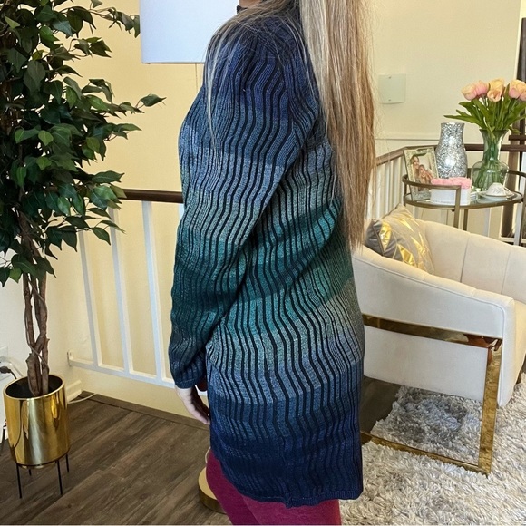 CHICOβS Colorful Striped Classic Fit Open Front Long Sleeve Cardigan Size L - Picture 6 of 14